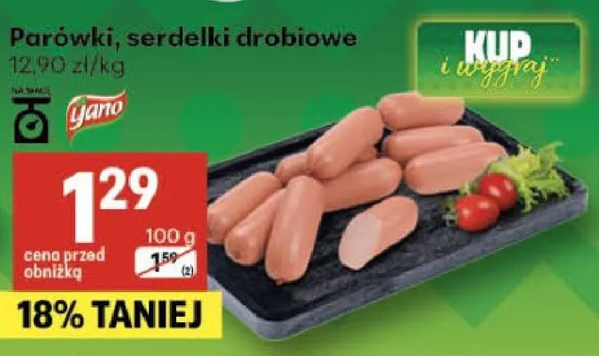 Parówki, serdelki drobiowe promocja w Delikatesy Centrum
