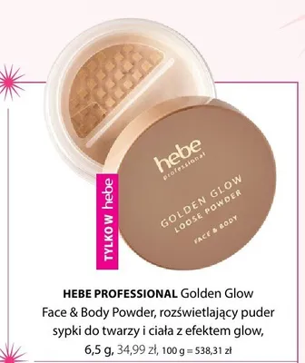 Puder sypki do twarzy i ciała Hebe Professional Golden Glow Face & Body Powder promocja w Hebe