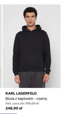 Bluza z kapturem Karl Lagerfeld czarna promocja w Lounge by Zalando