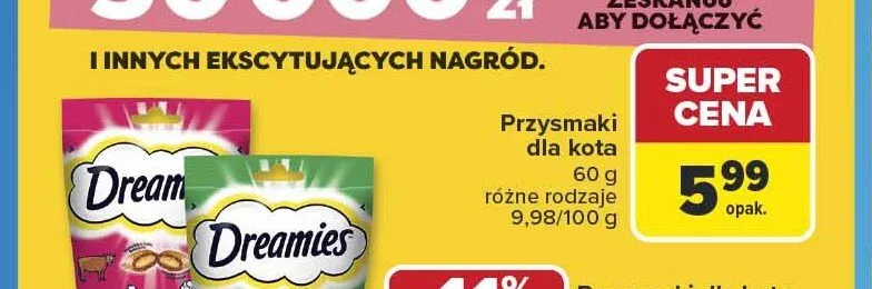 Przysmaki dla kota Dreamies promocja w Carrefour