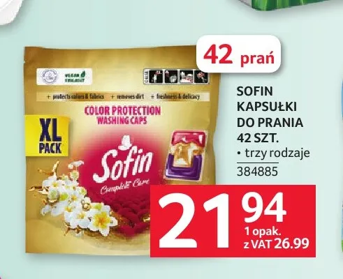 Kapsułki do prania Sofin Color Protection promocja w Selgros