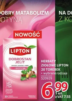 Herbata ziołowa Lipton 20 torebek różne rodzaje promocja w Selgros