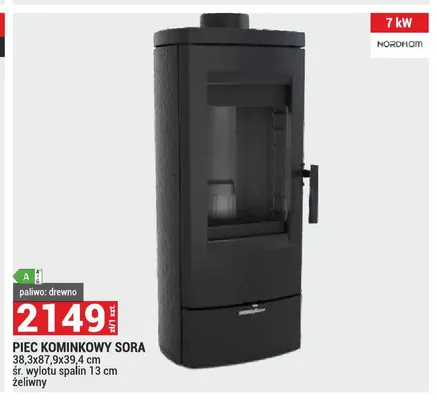 Piec kominkowy żeliwny Nordflam Sora promocja w Merkury Market