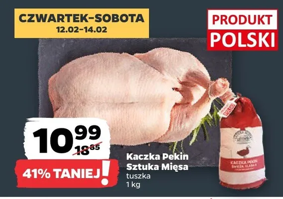 Kaczka Pekin sztuka mięsa tuszka promocja w Netto