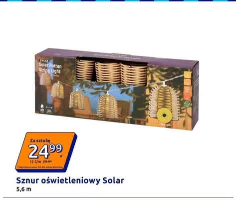 Sznur oświetleniowy Solar 5,6m promocja w Action