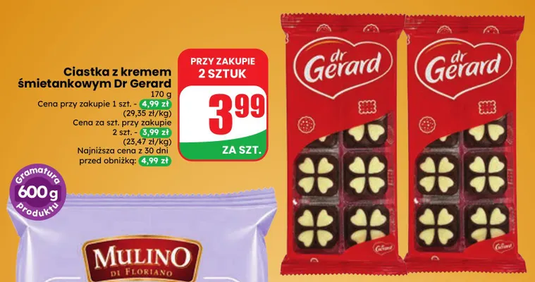 Ciastka z kremem śmietankowym Dr Gerard promocja w Dino