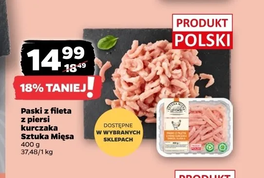 Paski z fileta z piersi kurczaka Sztuka Mięsa promocja w Netto