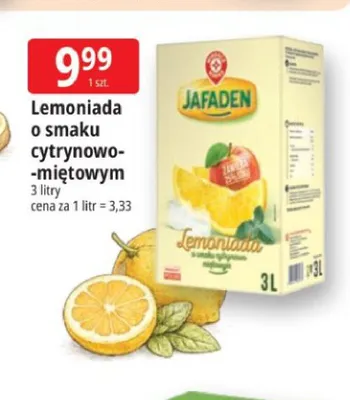 Lemoniada o smaku cytrynowo-miętowym JAFADEN promocja w Leclerc