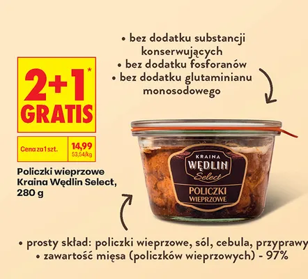 Policzki wieprzowe Kraina Wędlin Select promocja w Biedronka
