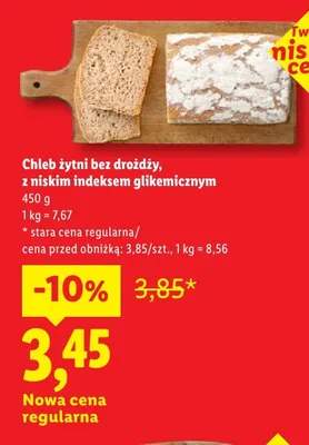 Chleb żytni bez drożdży z niskim indeksem glikemicznym promocja w Lidl