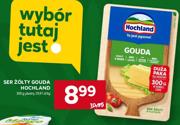 Ser żółty Gouda Hochland promocja w Stokrotka