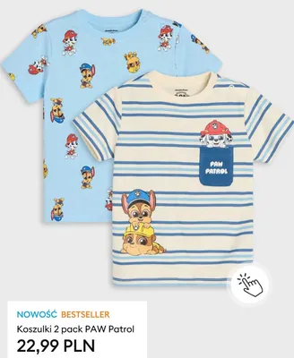 Koszulki dziecięce PAW Patrol 2-pak promocja w Sinsay
