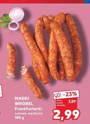 Frankfurterki surowe wędzone Madej Wróbel promocja w Kaufland