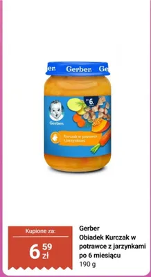 Obiadek Gerber Kurczak w potrawce z jarzynkami po 6 miesiącu promocja w Biedronka