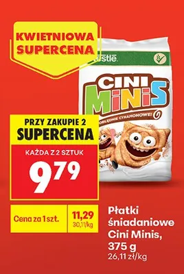 Płatki śniadaniowe Cini Minis o smaku cynamonowym promocja w Biedronka