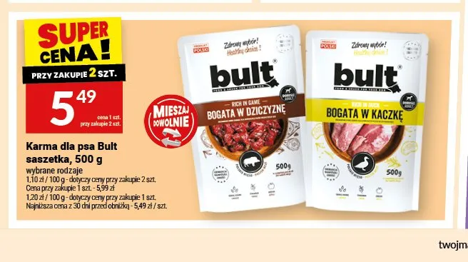 Karma dla psa Bult saszetka bogata w dziczyznę promocja w Twój Market