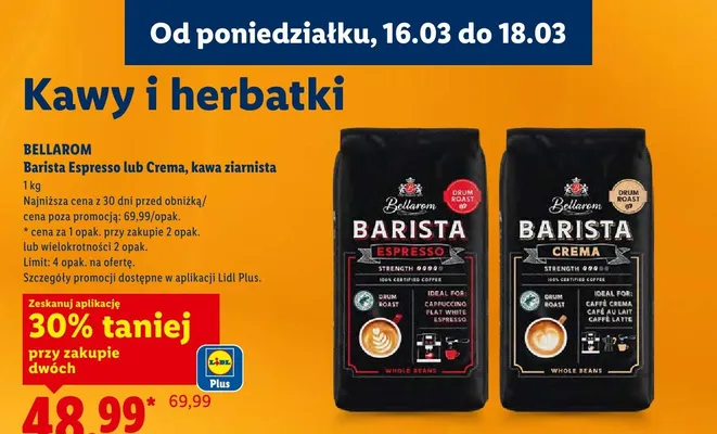 Kawa ziarnista Barista Espresso promocja w Lidl