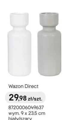 Wazon Direct wym. 9x23,5cm szary promocja w Castorama