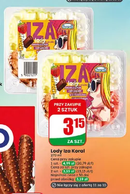 Lody Iza Koral promocja w Dino