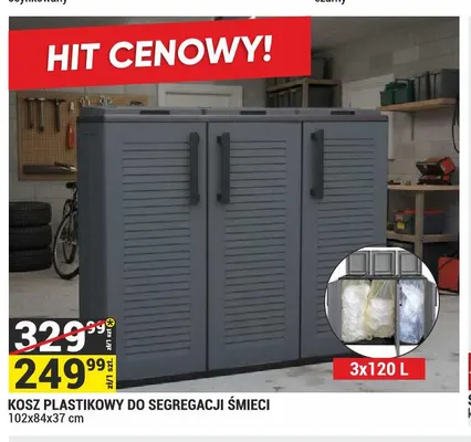 Kosz plastikowy do segregacji śmieci promocja w Merkury Market
