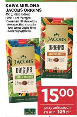 Kawa mielona Jacobs Origins Uganda & Kenya promocja w Stokrotka