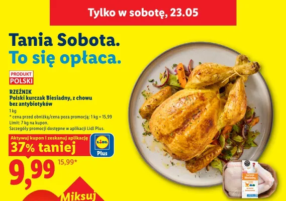 Polski kurczak Biesiadny z chowu bez antybiotyków Rzeźnik promocja w Lidl