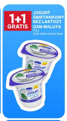 Jogurt śmietankowy bez laktozy OSM Maluta promocja w Stokrotka