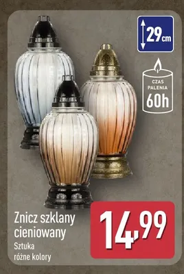 Znicz szklany cieniowany promocja w Aldi