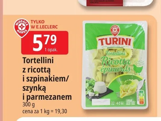 Tortellini z ricottą i szpinakiem Turini promocja w Leclerc