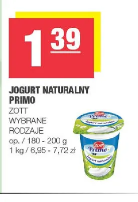Jogurt naturalny Primo Zott promocja w SPAR