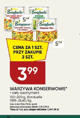 Warzywa konserwowe Bonduelle promocja w Chata Polska