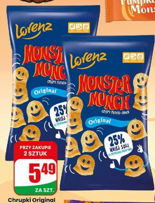 Chrupki Original Monster Munch Lorenz promocja w Dino
