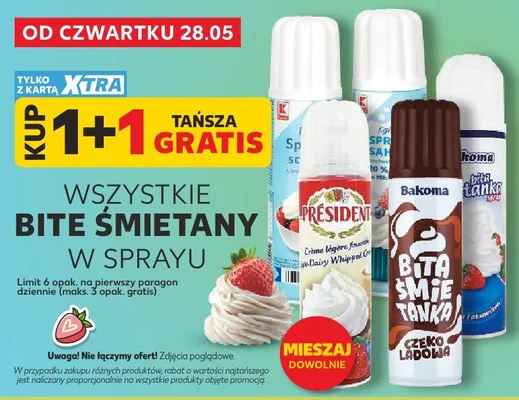 Bita śmietana w sprayu PRÉSIDENT promocja w Kaufland