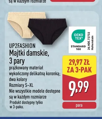 Majtki damskie 3-pak UP2FASHION promocja w Aldi