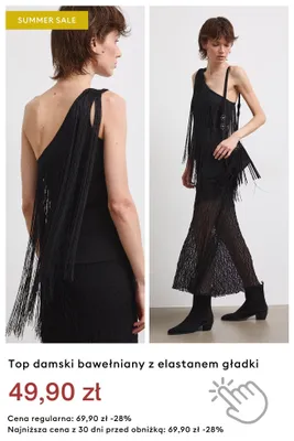 Top damski bawełniany z elastanem gładki promocja w Medicine