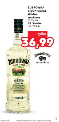 Wódka smakowa Żubrówka Bison Grass promocja w Kaufland