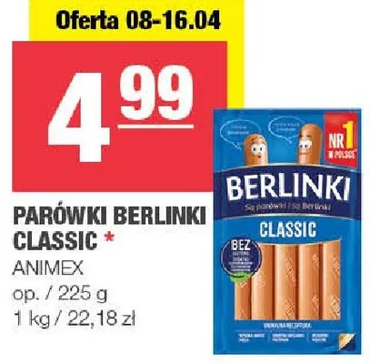Parówki Berlinki Classic promocja w SPAR
