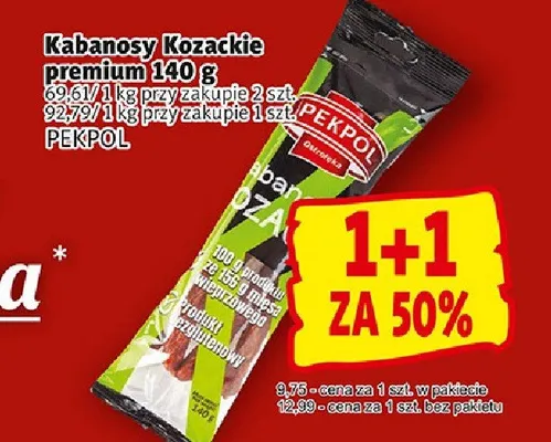 Kabanosy Kozackie premium 140g promocja w Prim Market