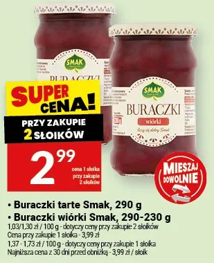 Buraczki tarte, buraczki wiórki promocja w Twój Market