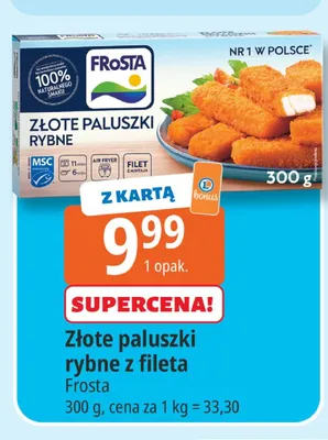 Złote paluszki rybne z fileta Frosta promocja w Leclerc
