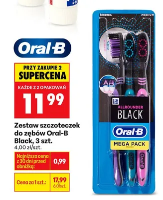 Zestaw szczoteczek do zębów Black promocja w Biedronka