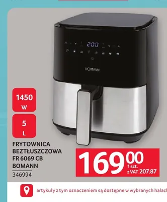 Frytownica beztłuszczowa Fr 6069 Cb Bomann promocja w Selgros