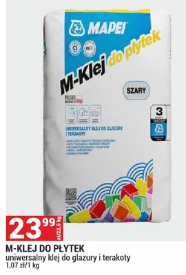 Mapei M-Klej do płytek uniwersalny klej do glazury i terakoty szary promocja w Merkury Market