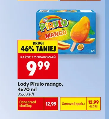 Lody Pirulo mango 4-pak promocja w Biedronka