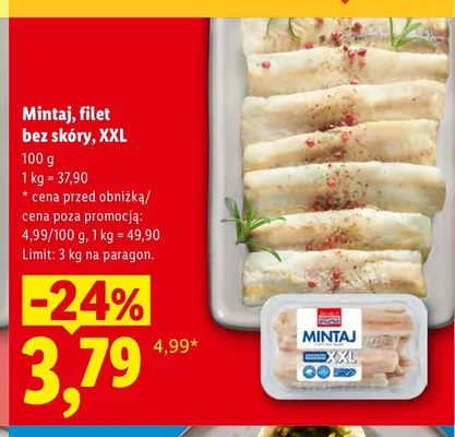 Mintaj filet bez skóry XXL promocja w Lidl