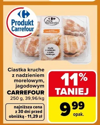 Ciastka kruche z nadzieniem morelowym Carrefour promocja w Carrefour Market