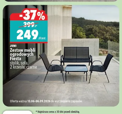 Zestaw mebli ogrodowych Jumi Fiesta czarny promocja w Biedronka Home