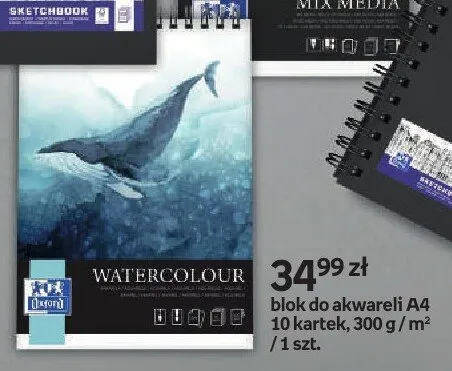 Blok do akwareli A4 Oxford 10 kartek promocja w Empik