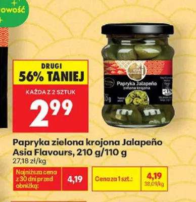 Papryka zielona krojona Jalapeño Asia Flavours promocja w Biedronka