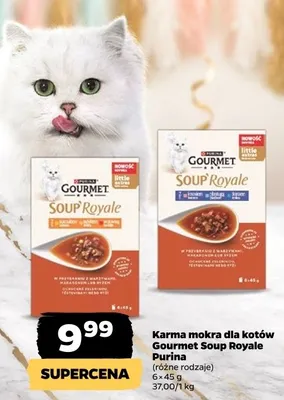 Karma mokra dla kotów Gourmet Soup Royale Purina promocja w Netto